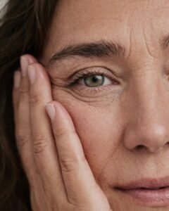 Mujer madura cuidando su piel durante la menopausia