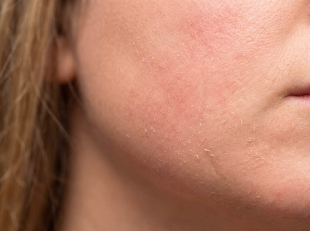 Barrera cutánea dañada: señales y cómo cuidar tu piel 2 Rostro con piel sensible y reseca, señales que pueden relacionarse con una barrera cutánea alterada